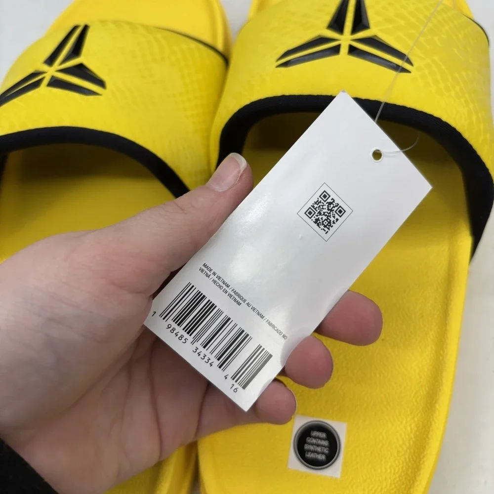 Nike Kobe Off Court Slides Mens 9 Womens 10 Lightning Yellow Black Mamba NEW